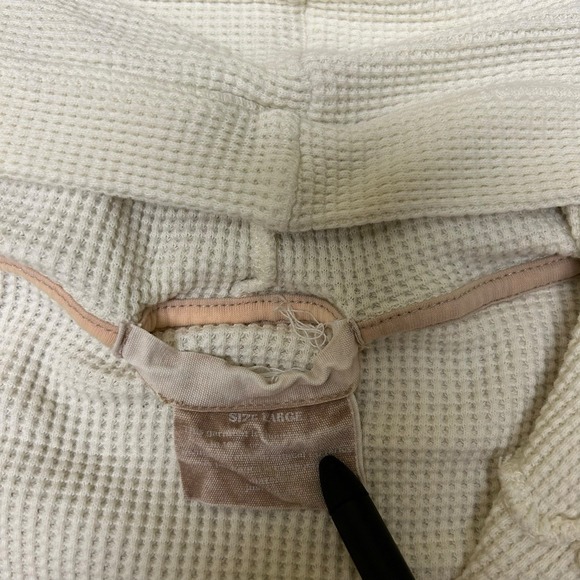 The Good Alma Womens Organic Cotton Waffle Knit Hooded Cardigan Button-Front L - Picture 3 of 11